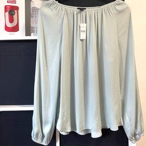 Ann Taylor Long Sleeve Blouse Elastic Cuff  - Mint